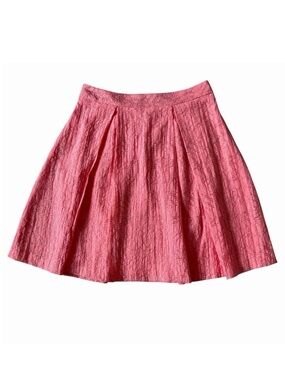 Vince Camuto Pleated Burnout A-line Skirt 10P in Tropic Guava